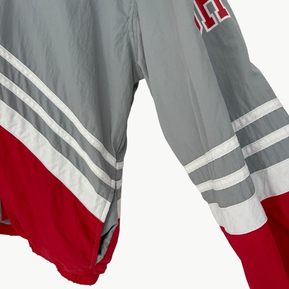 WEAR by Erin Andrews Ohio State Buckeyes Throwback Jacket Size Medium Red Gray - Picture 5 of 15